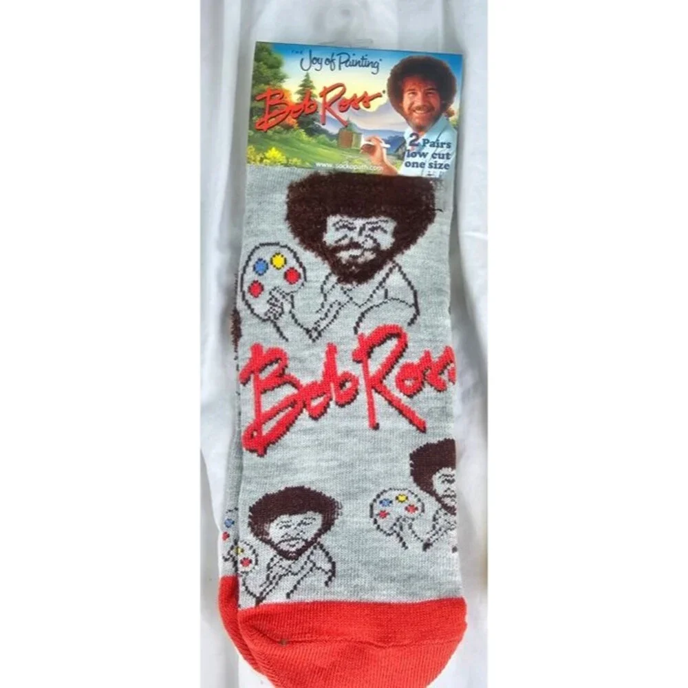 Bob Ross socks 2 pair set low cut unisex